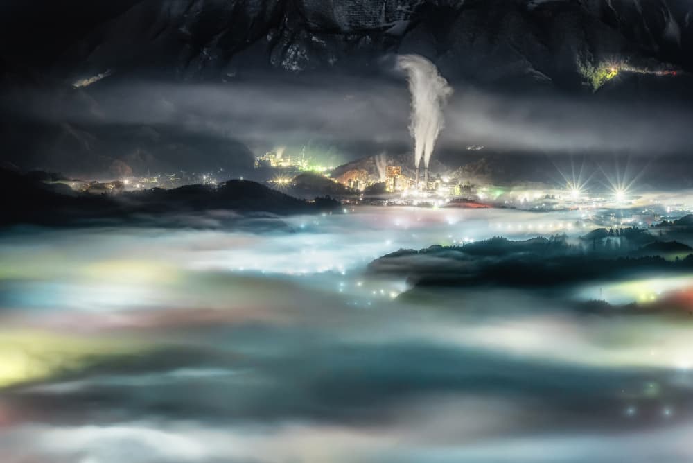 Misty Industrial Night by Daiki Suzuki — canvas wall art