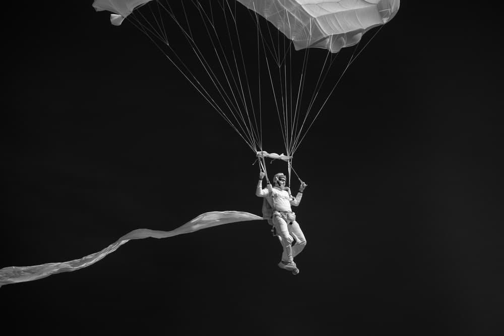 Skydiver in Flight by C. Mei — canvas wall art
