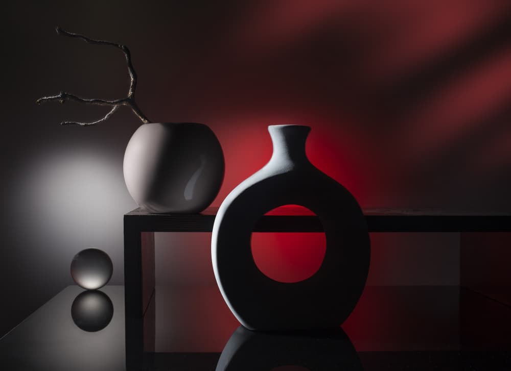 Modern Vases Red Light by Evgeniy Popov — canvas wall art