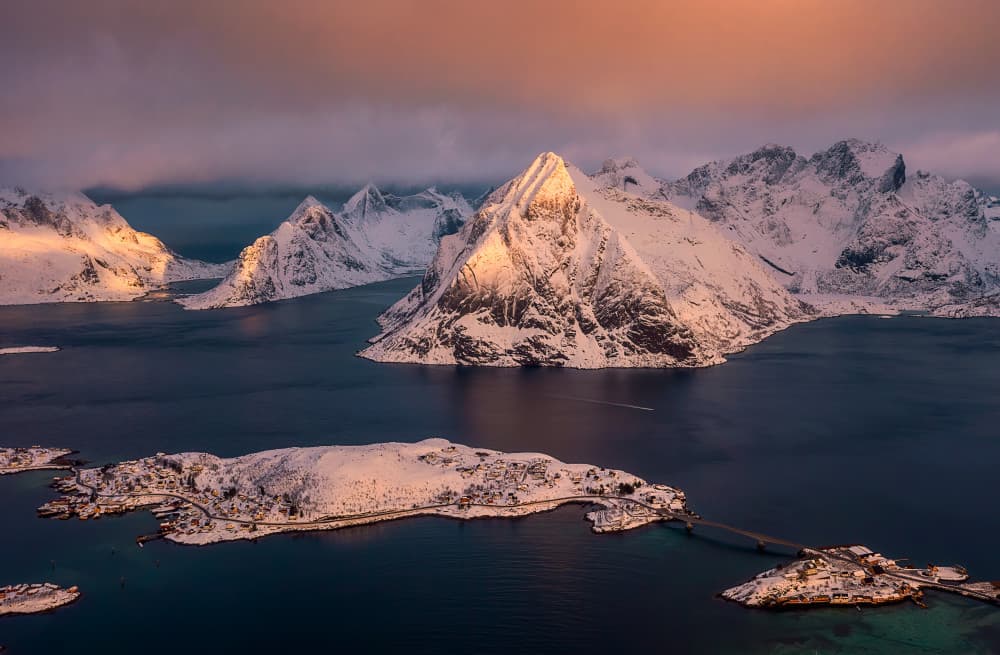 Lofoten Winter Glow by Mei Xu — canvas wall art