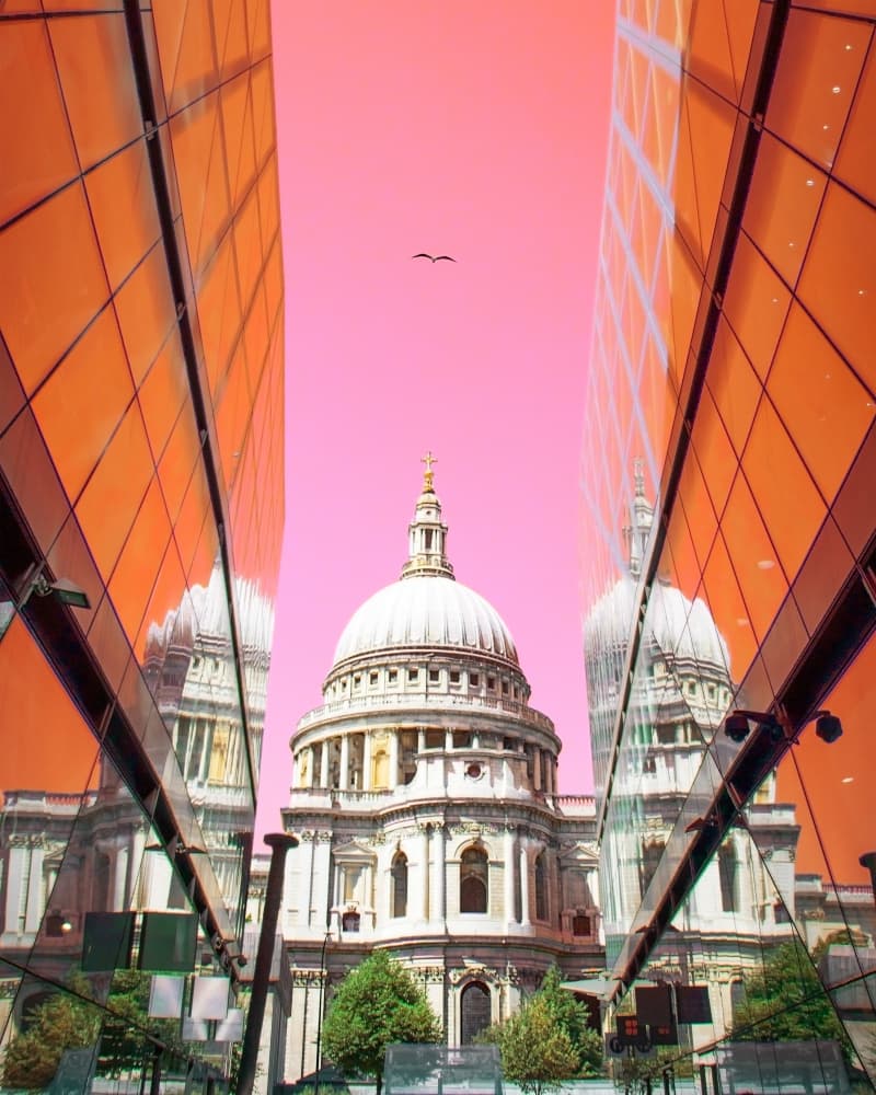 St Paul's Pink Sky by Gabor Estefan — canvas wall art