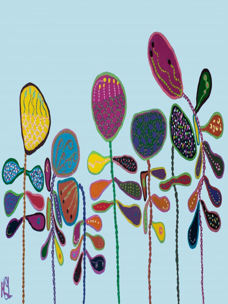 Vibrant Whimsical Garden by Helen Joynson — canvas wall art