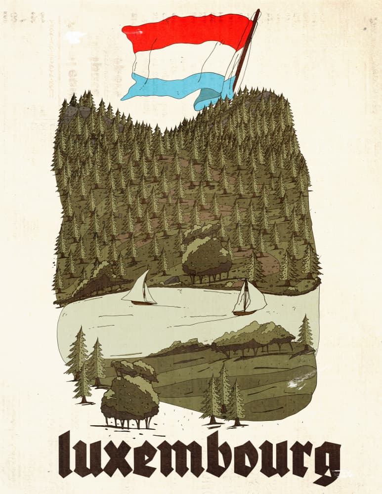 Luxembourg Lakeside Flag by Nicholas — canvas wall art