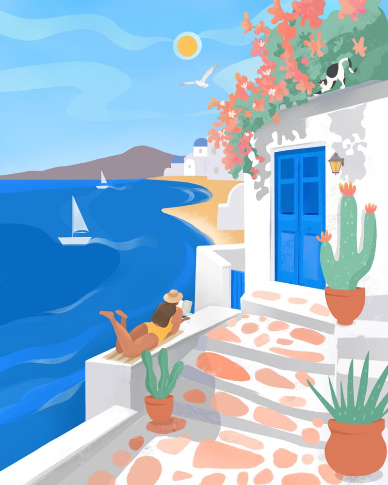 Summer in Greece by Petra Lizde — canvas wall art