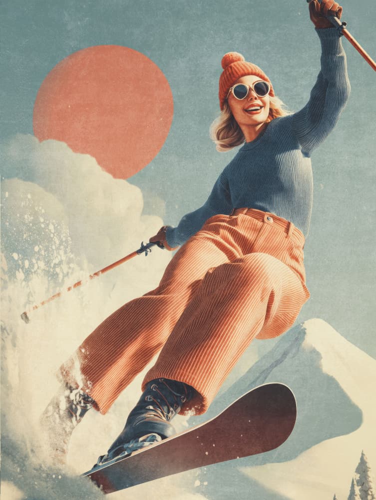 Skiing Adventure-3 by Emel Tunaboylu — canvas wall art