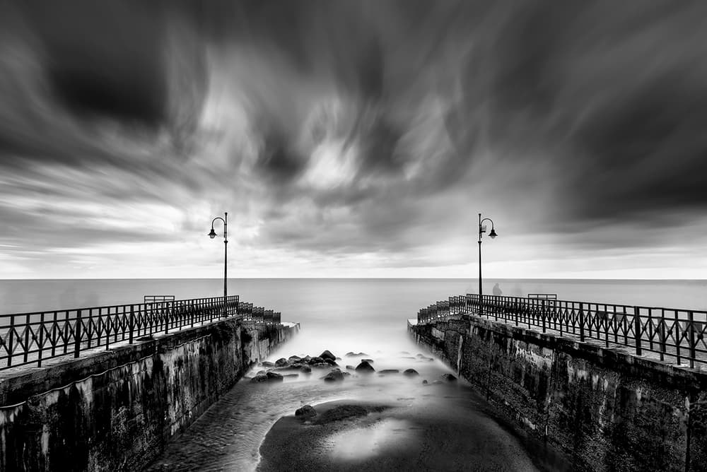 Dramatic Pier Ocean View by George Digalakis — canvas wall art