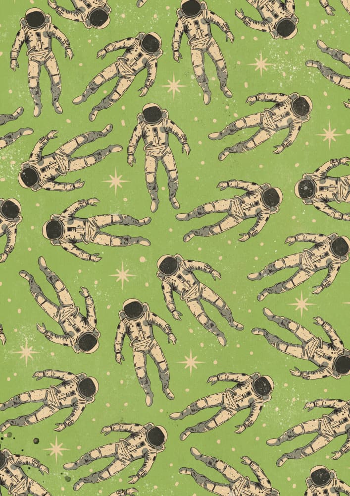 Floating Astronauts Pattern by Nicholas — canvas wall art