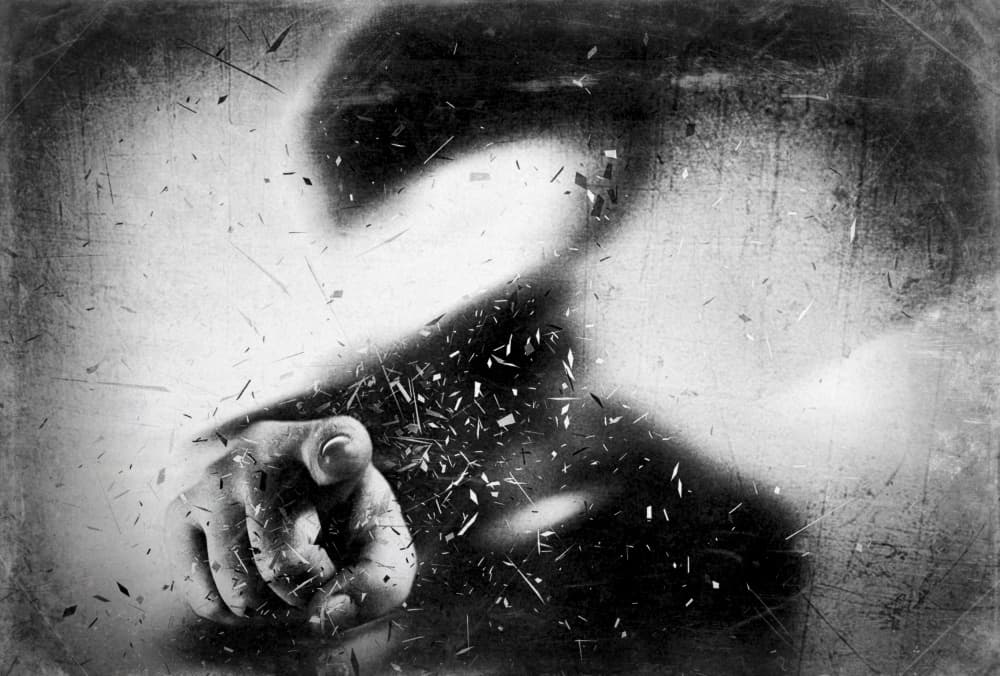 Gritty Pointing Gesture by Krisztina Lacz — canvas wall art
