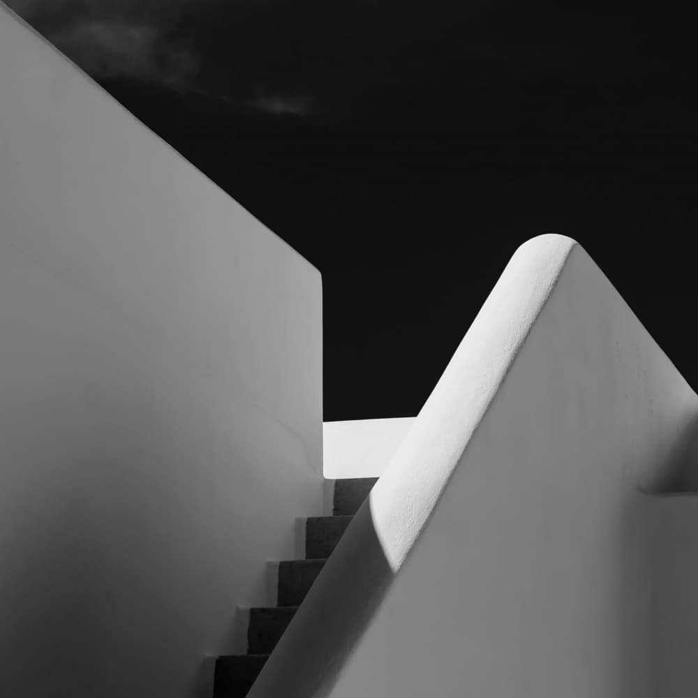 Minimalist White Architecture by Markus Auerbach — canvas wall art