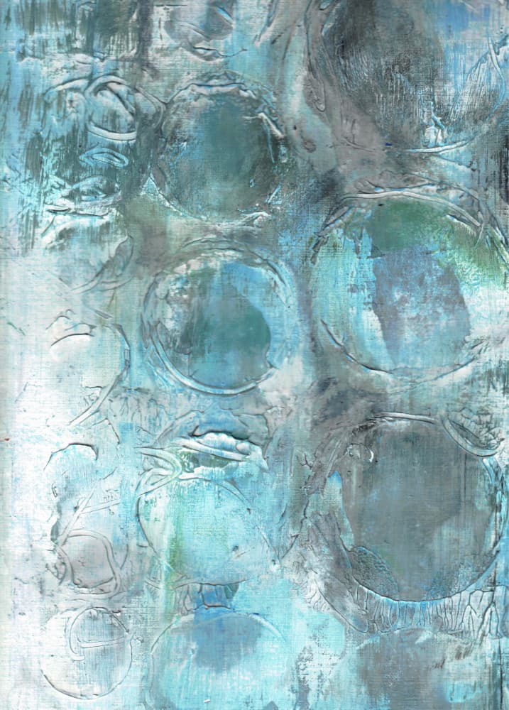 Calming Aqua Rounds by Deb Chaney — canvas wall art