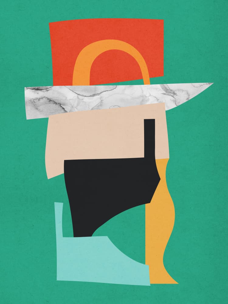 Colorful Abstract Figure by Vitor Costa — canvas wall art