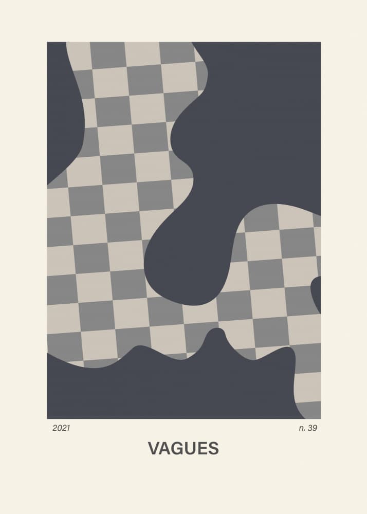 Fluid Checkered Waves by Paperago — canvas wall art