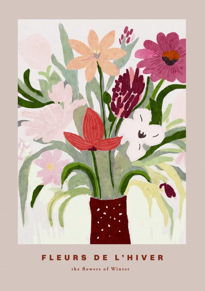 Fleurs de l`hiver by Treechild — canvas wall art