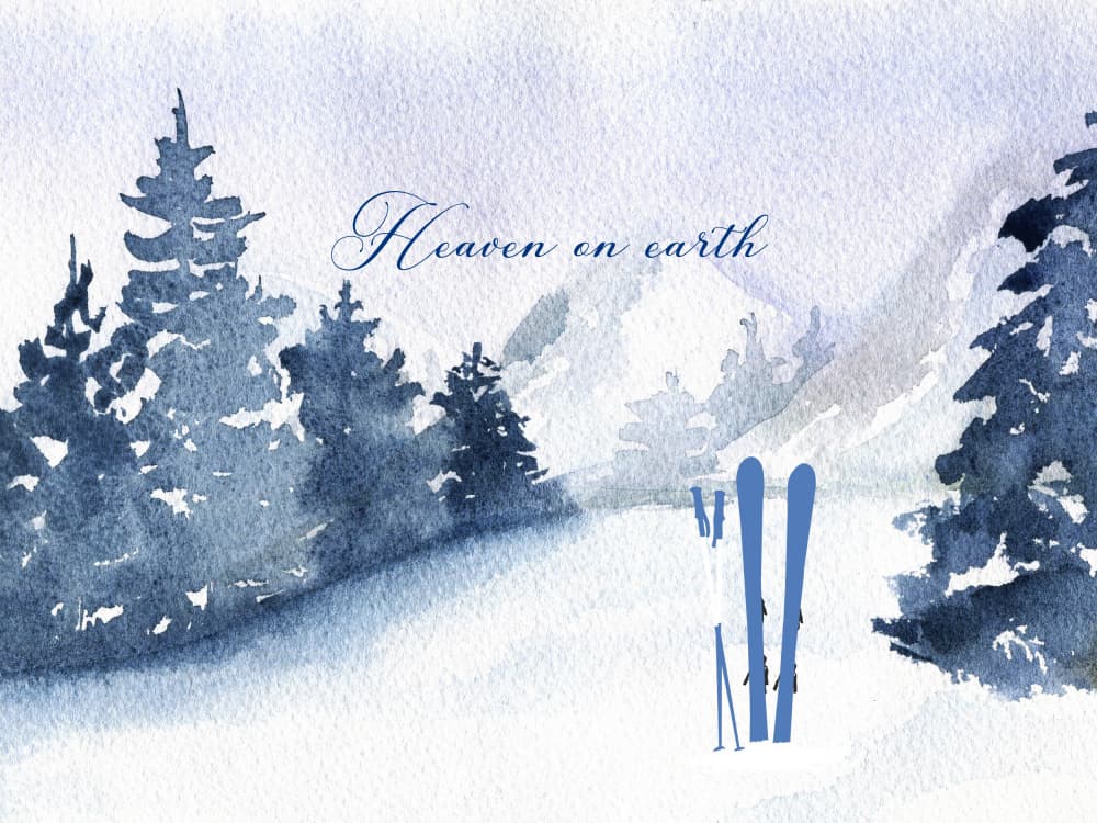 Serene Winter Ski Landscape by Ohkimiko — canvas wall art