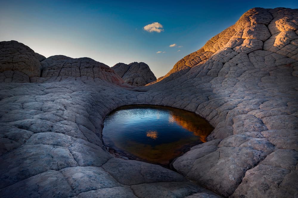 Desert Rock Reflection by Hans Repelnig — canvas wall art