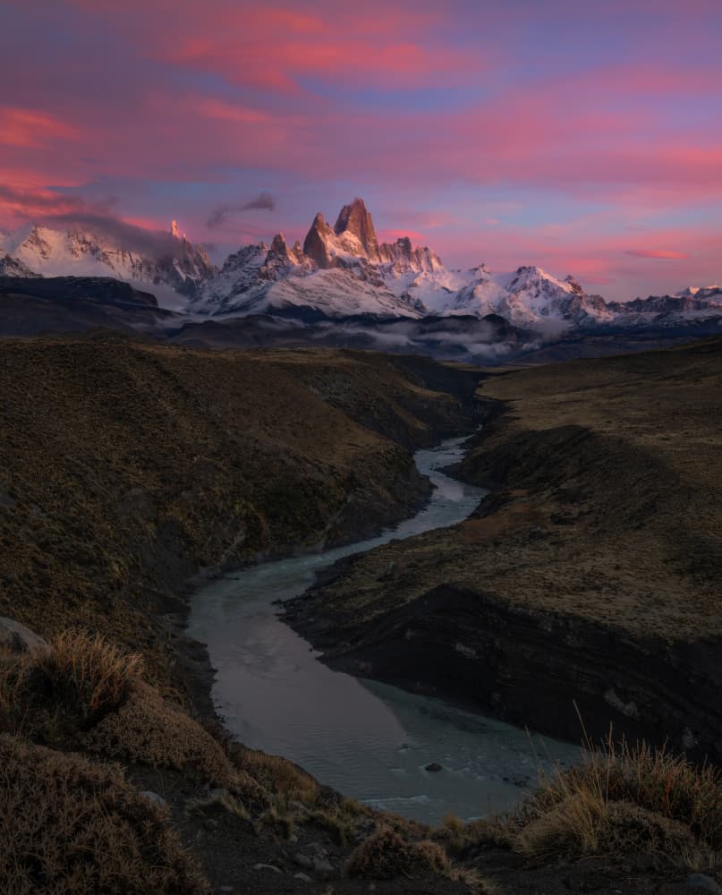 Fitz Roy River Glow by James S. Chia — canvas wall art