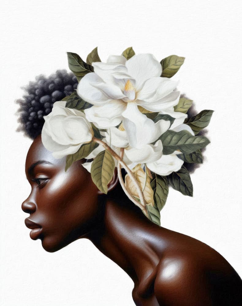 Elegant Magnolia Profile by Marja van den Hurk — canvas wall art