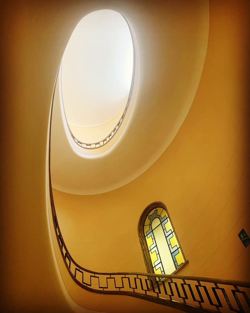 Golden Spiral Staircase by Barbara Orienti — canvas wall art