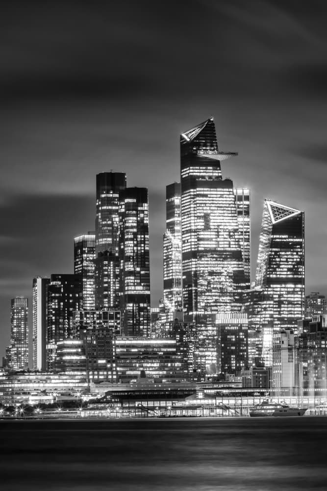 Night City Skyline Glow by Melanie Viola — canvas wall art