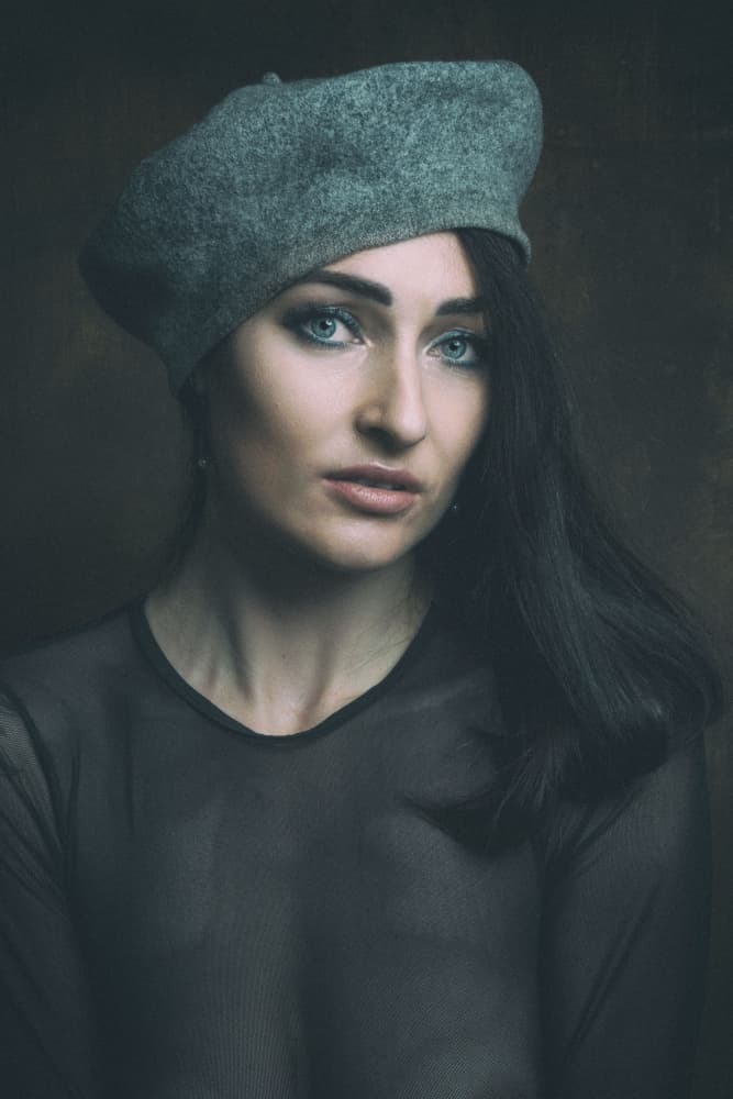 Intense Beret Gaze by Ruth Franke — canvas wall art