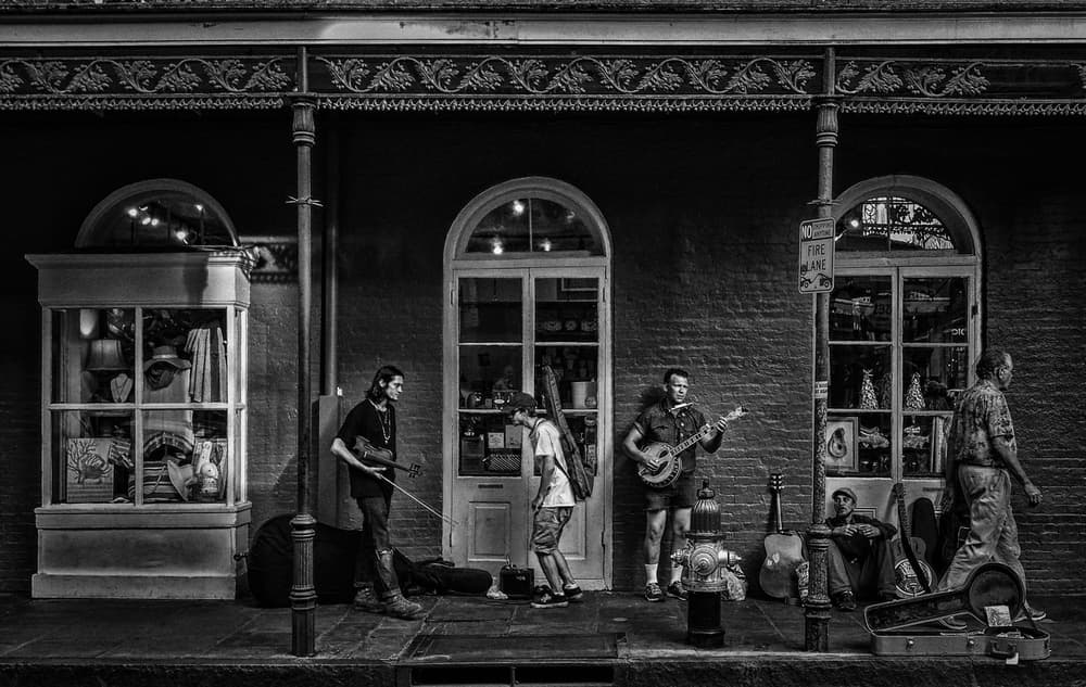 Street Music Performance by Xiaobing Tian — canvas wall art