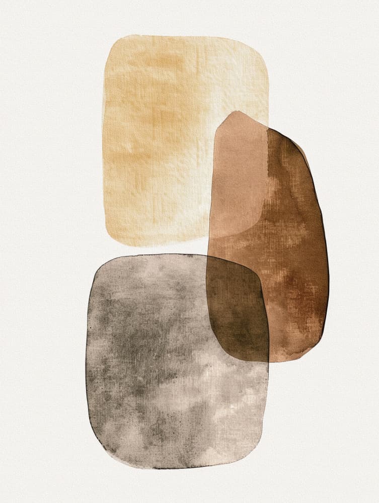 Earthy Abstract Shapes by Bilge Paksoylu — canvas wall art