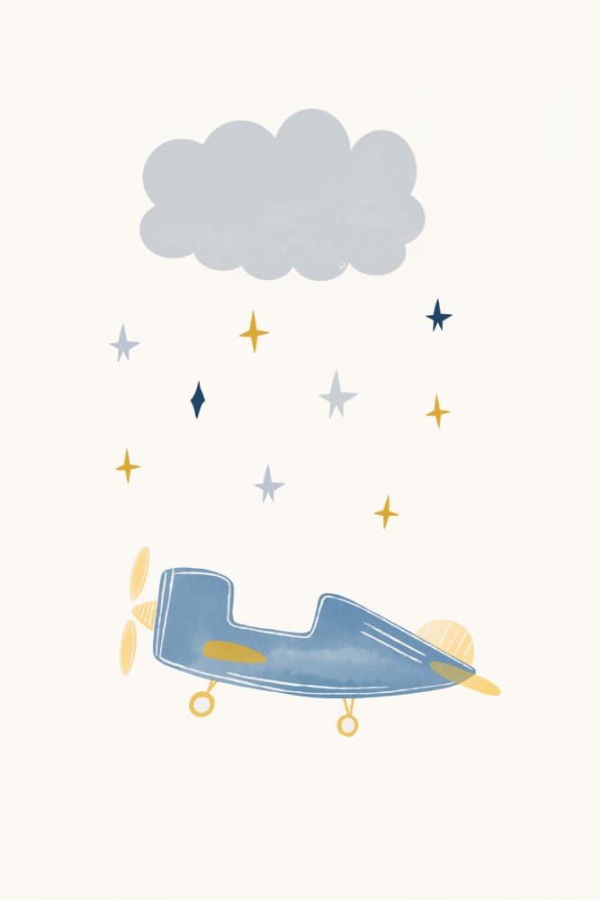 Little Blue Plane by Menina Lisboa — canvas wall art