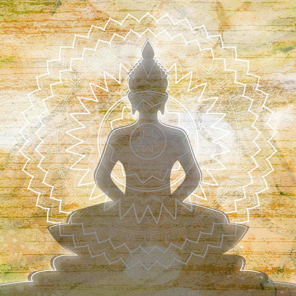 Golden Buddha Meditation by Martina — canvas wall art