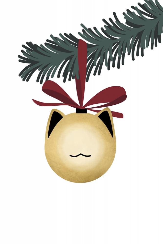 Christmas Cat Ornament by Rosana Laiz Blursbyai — canvas wall art