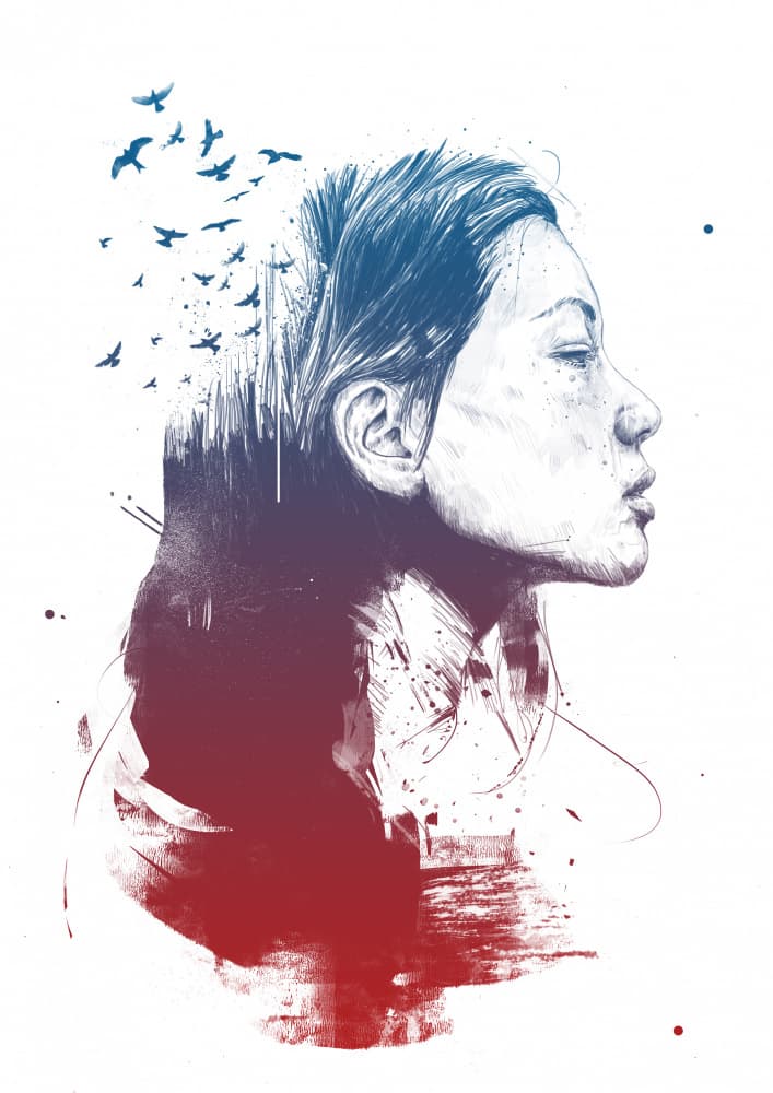 Serene Flight Portrait by Balazs Solti — canvas wall art