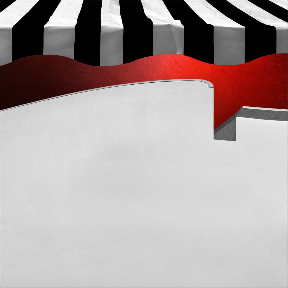 Bold Red Architecture by Gilbert Claes — canvas wall art