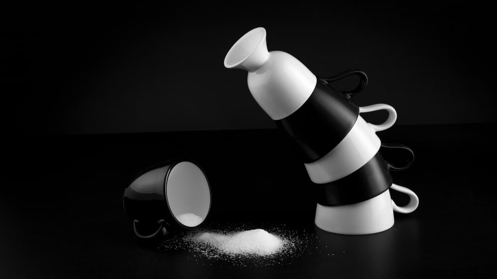 Stacked Cups Spilled Sugar by Drazen Sokac — canvas wall art