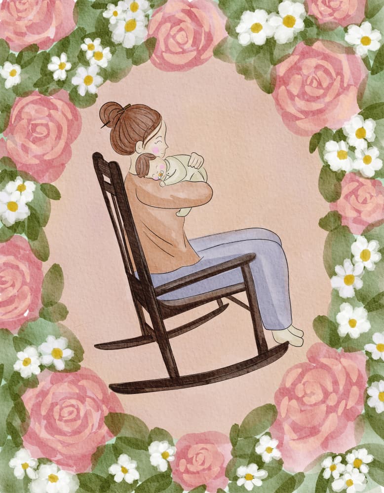 Mother Baby Lullaby by Nikita Jariwala — canvas wall art