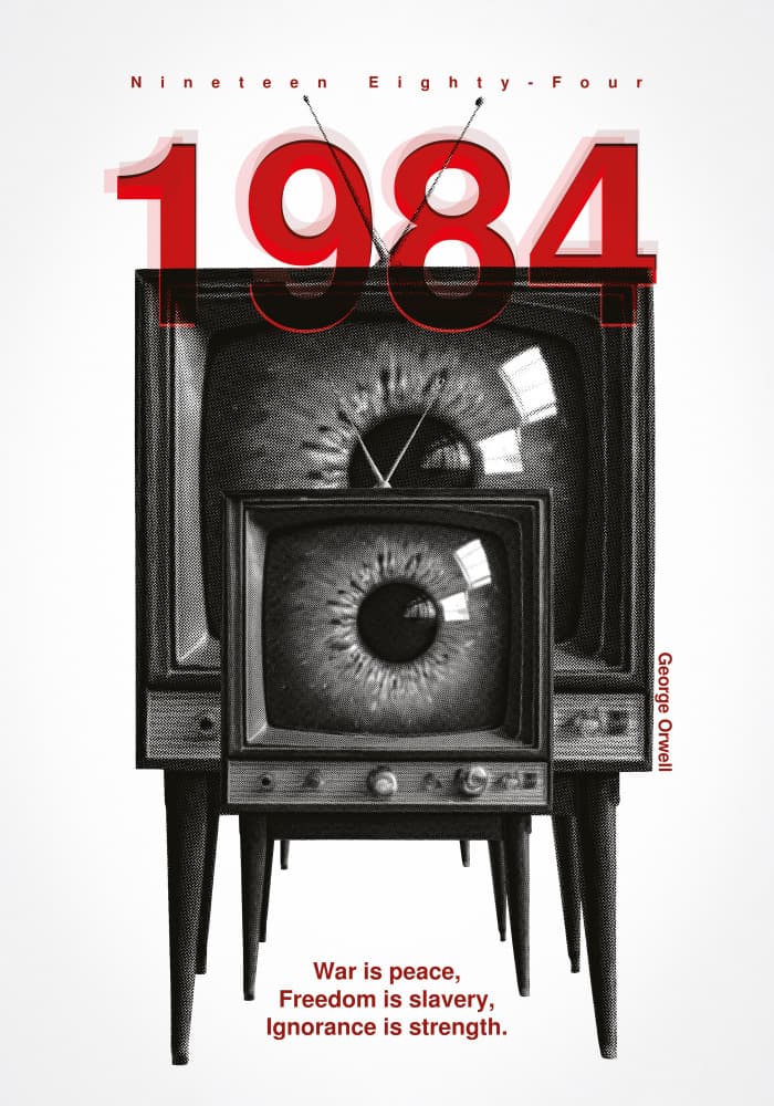 Retro TV Surveillance Eye by Daniel Donocik — canvas wall art