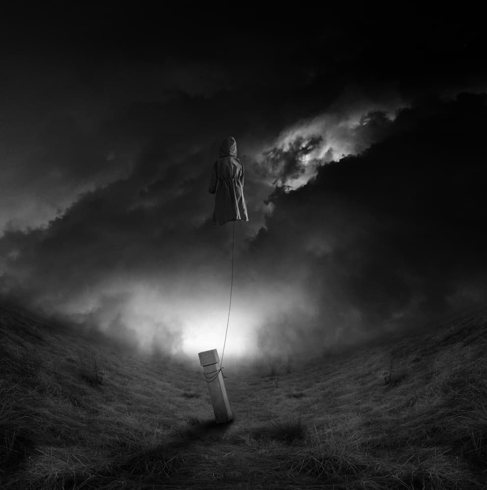 Mysterious Floating Figure by Hari Sulistiawan — canvas wall art