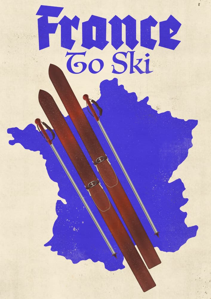 Vintage France Ski by Nicholas — canvas wall art
