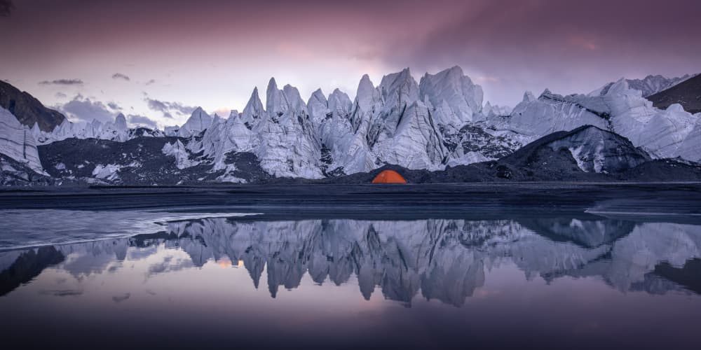 Glacier Lake Solitude by qiye — canvas wall art