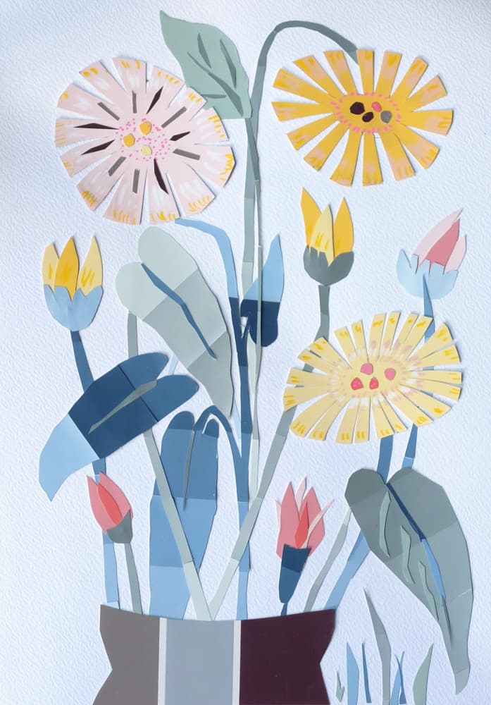 Floral Collage Bouquet by Annick — canvas wall art