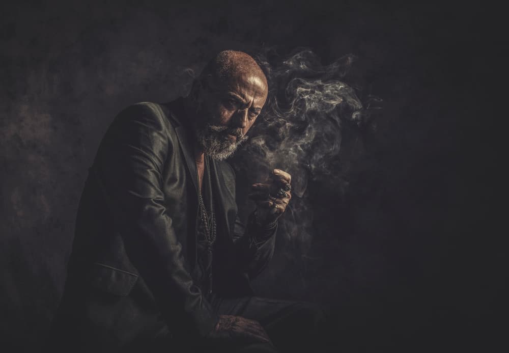 Brooding Man Smoking by gNo — canvas wall art