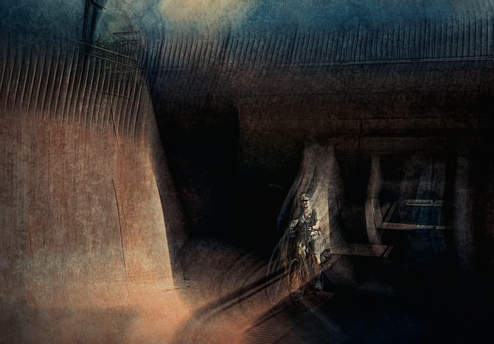Man in Industrial Shadows by Jan van der Linden — canvas wall art