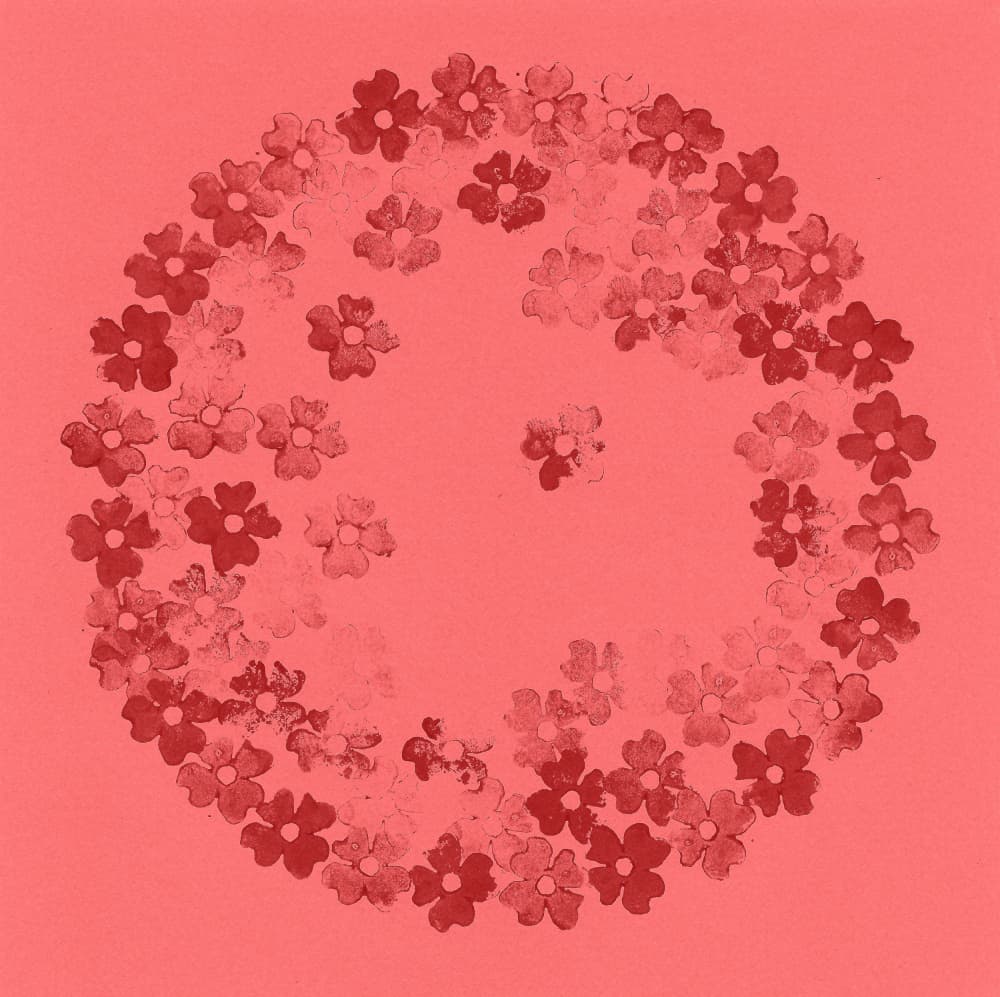 Coral Flower Circle by Santhosh ch — canvas wall art
