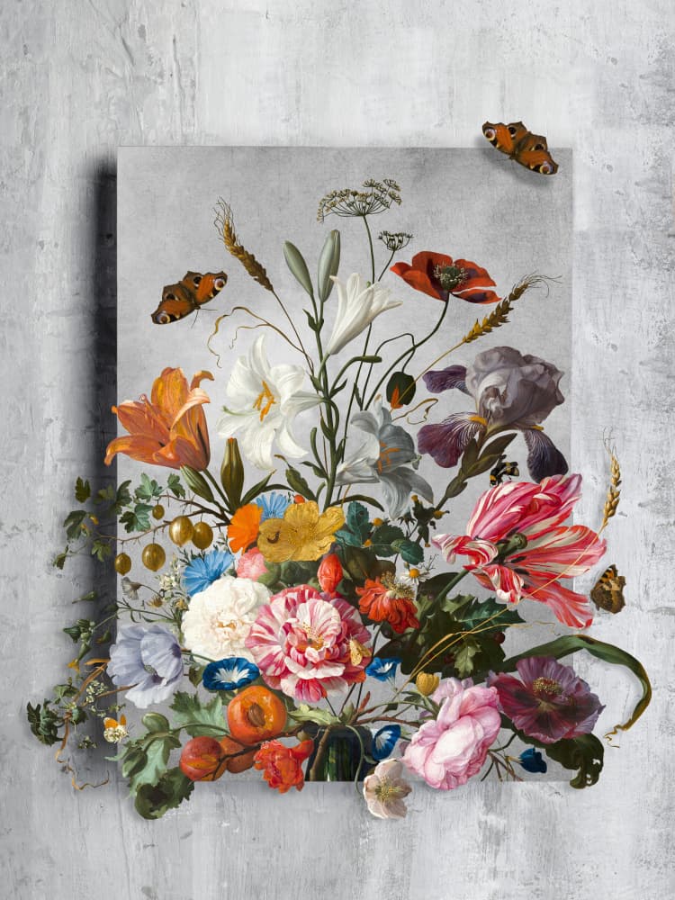 Vibrant Floral Bouquet by Marja van den Hurk — canvas wall art