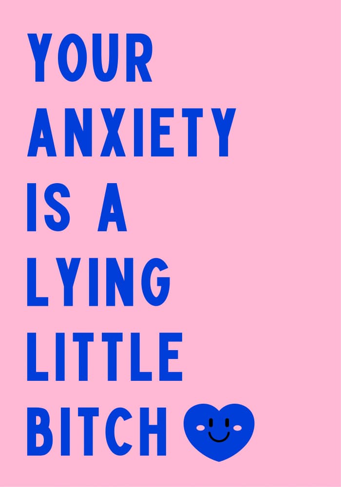 Sassy Anxiety Message by Athene Fritsch — canvas wall art