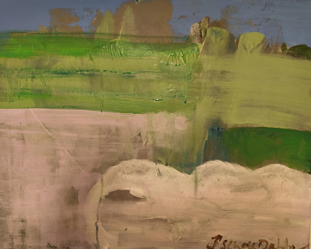 Soft Green Horizon by Joackim Schou Dahle — canvas wall art