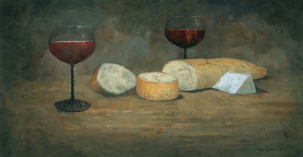 Red Wine and Cheese by Steve Mitchell — canvas wall art