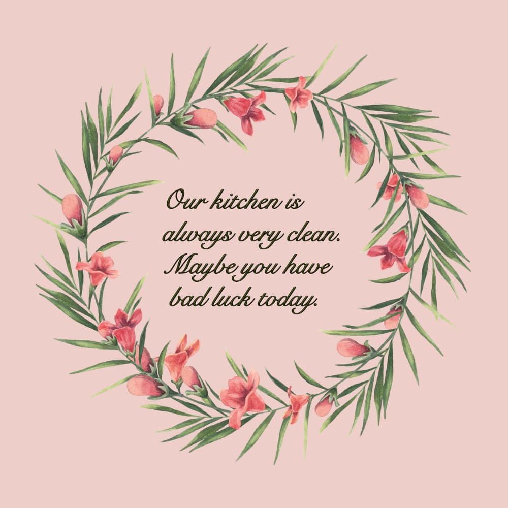 Witty Kitchen Floral Wreath by Bilge Paksoylu — canvas wall art