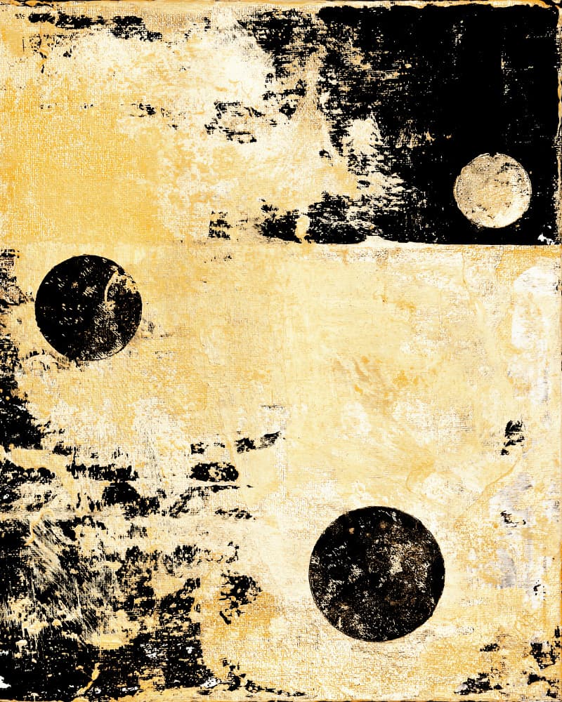 Black Gold Abstract Circles by Petr Strnad — canvas wall art