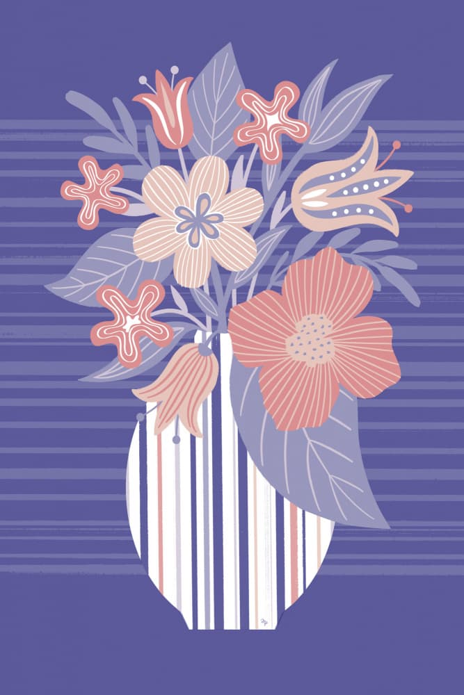 Pastel Floral Bouquet by Martina — canvas wall art
