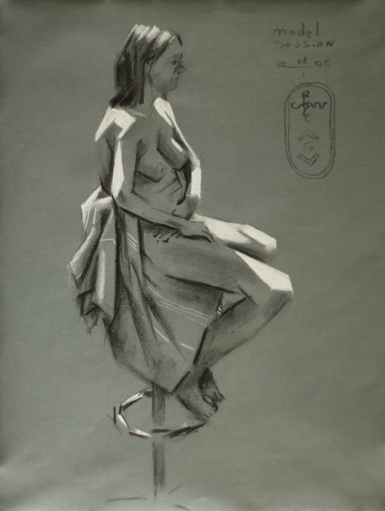 Draped Figure Study by Corné Akkers — canvas wall art