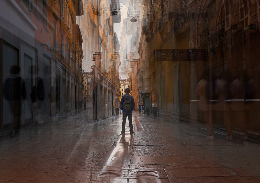 City Street Solitude by YY DB — canvas wall art